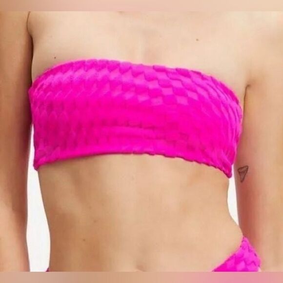 NWT Good American Hawaiian Pink Bandeau Swim Top - Picture 2 of 6
